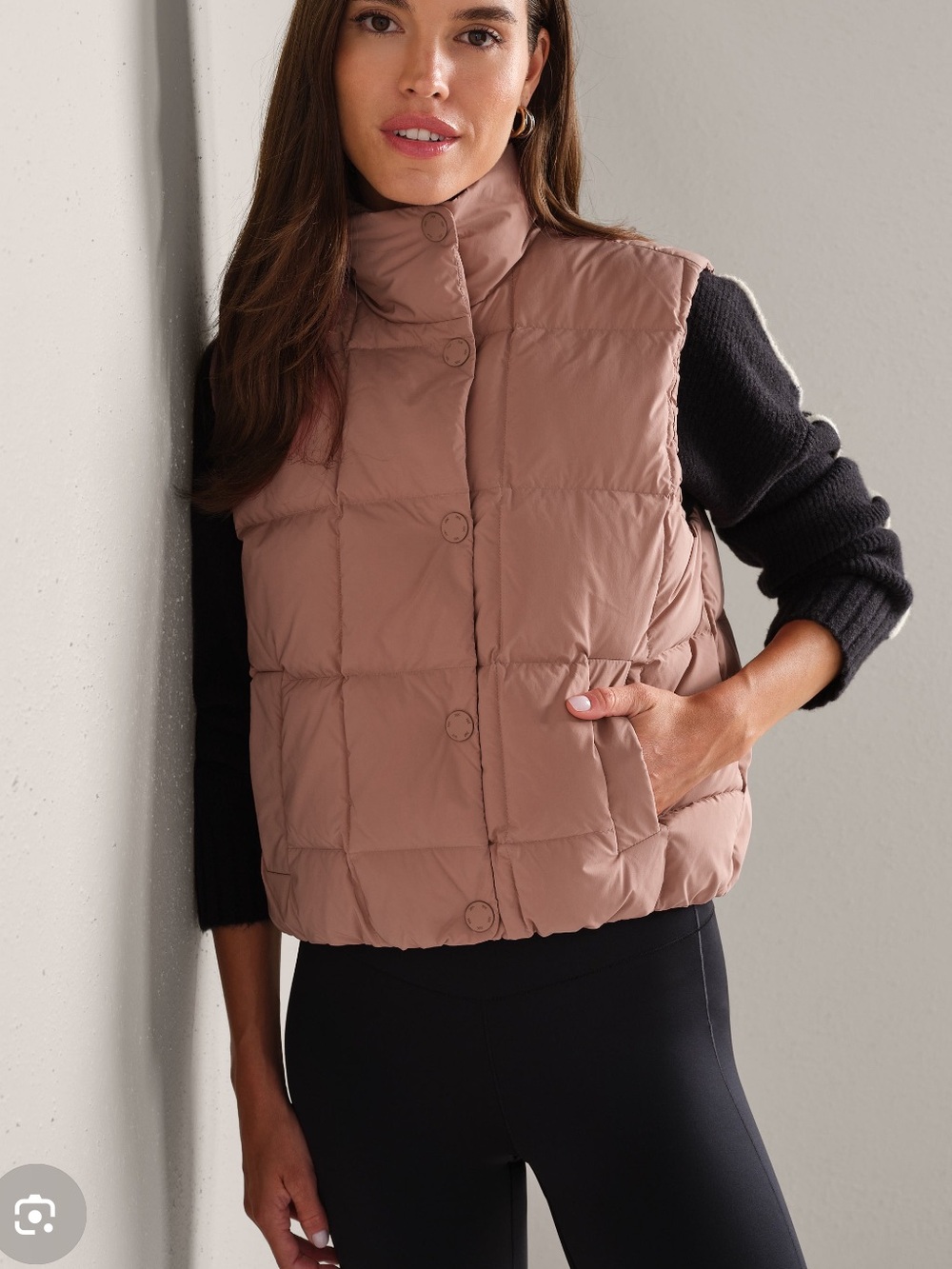 RHONE Quilted down Puffer Vest - Clay Mist